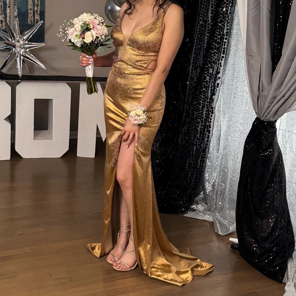 PromGirl Gold Prom Dress